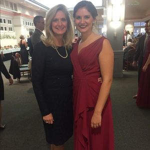 Maroon bridesmaid dress
